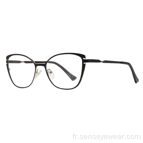 Luxury Bevel Metal Women Cat Eye Optical Frames